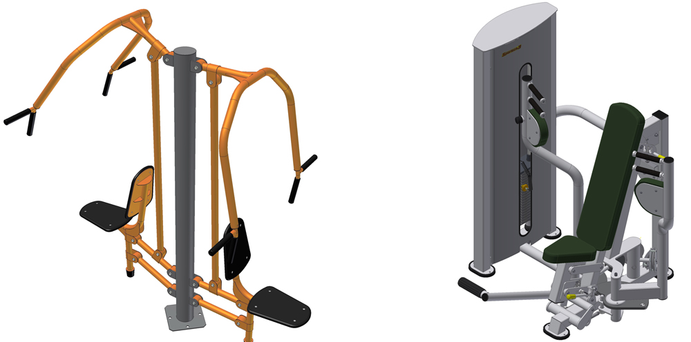 Уличный тренажер Жим сидя от груди CV и профессиональный тренажер Баттерфляй